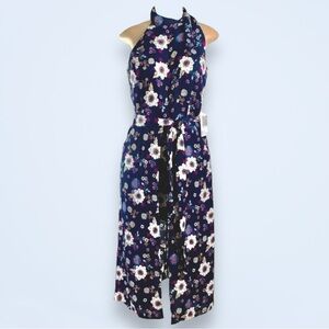 Emerald Sundae Navy Multi Floral Halter Dress